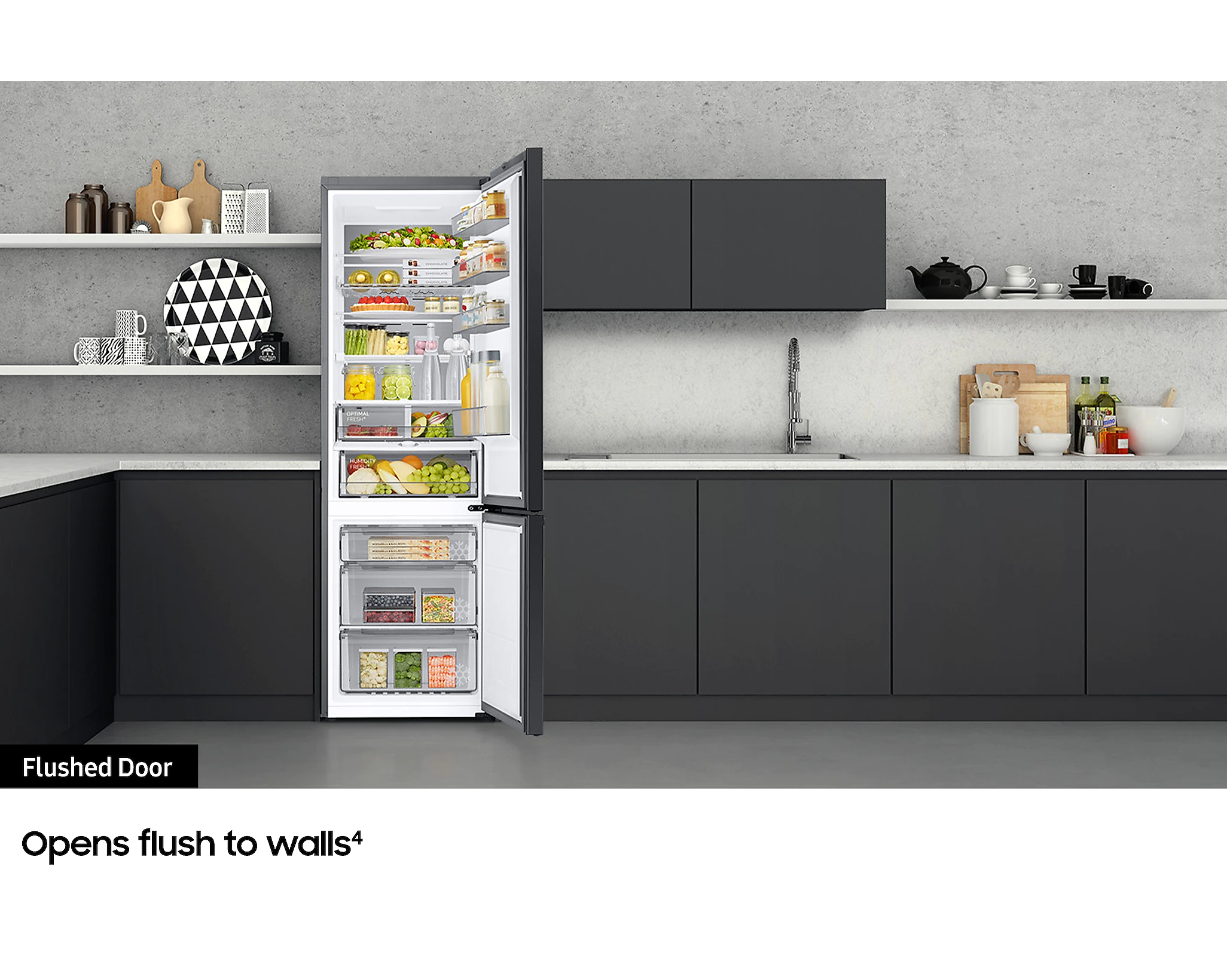 Samsung RB34A6B0EAP Fridge Freezer Freestanding Frost Free GRADE A NO DOOR PANELS