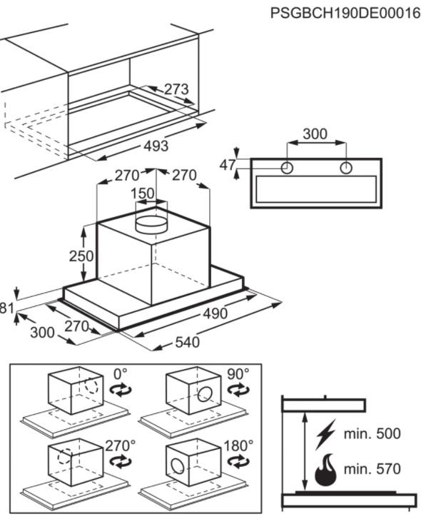 AEG DGE5661HM Canopy Hood 54cm Stainless Steel