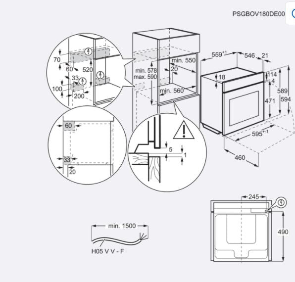 AEG BES355010M Single Oven Steambake in Stainless Steel GRADE A