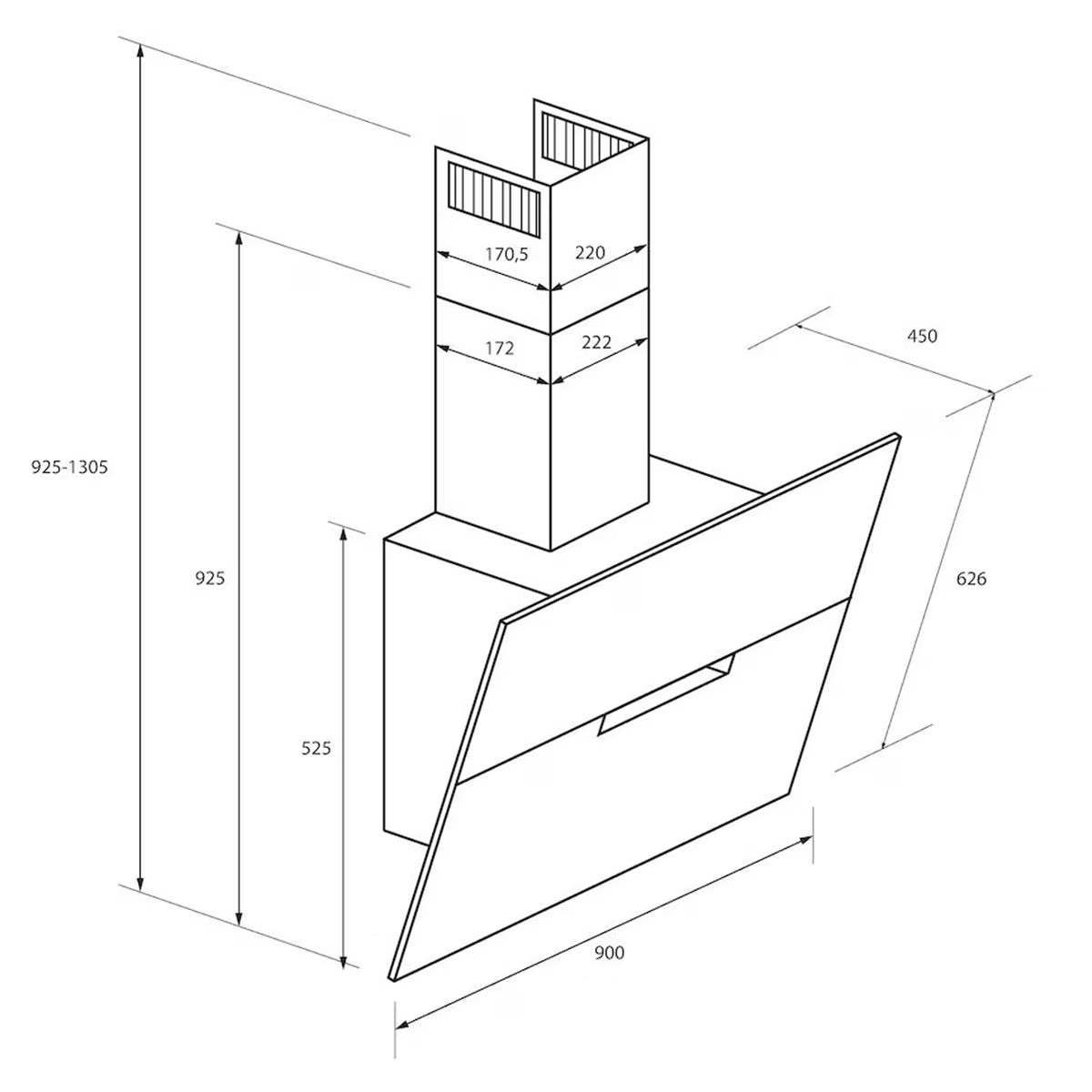 Haier HADG9DS2XWIFI 90cm Angled Glass Cooker Hood in Black