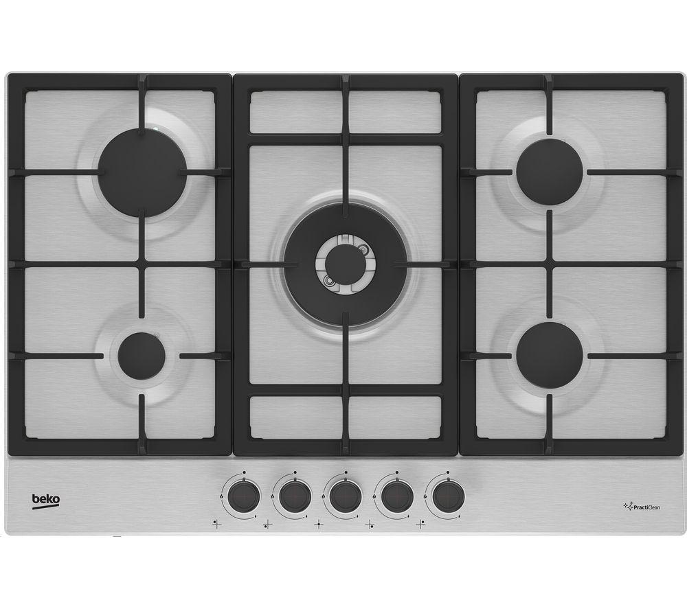 Beko HIAW75225SX Gas Hob 75cm Five Burner in Stainless Steel GRADE B