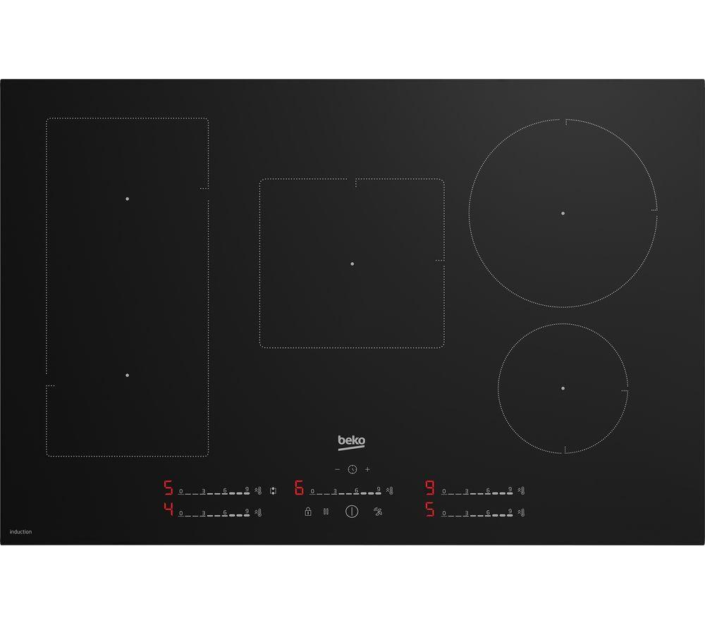 Beko HII85700UFT Induction Hob 80cm 5 Zone with Flex Zone in Black