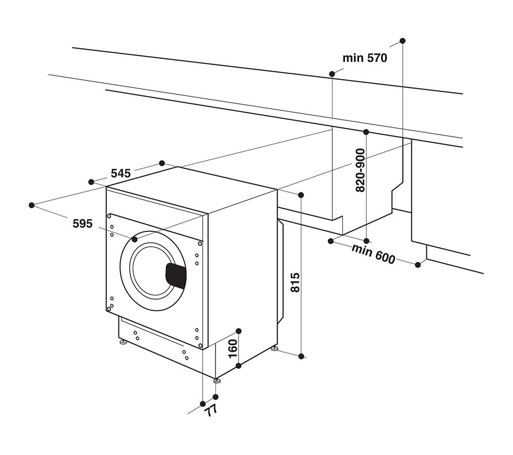 Hotpoint BIWDHG961485UK Washer Dryer 9kg + 6kg 1400rpm Fully Integrated GRADE B