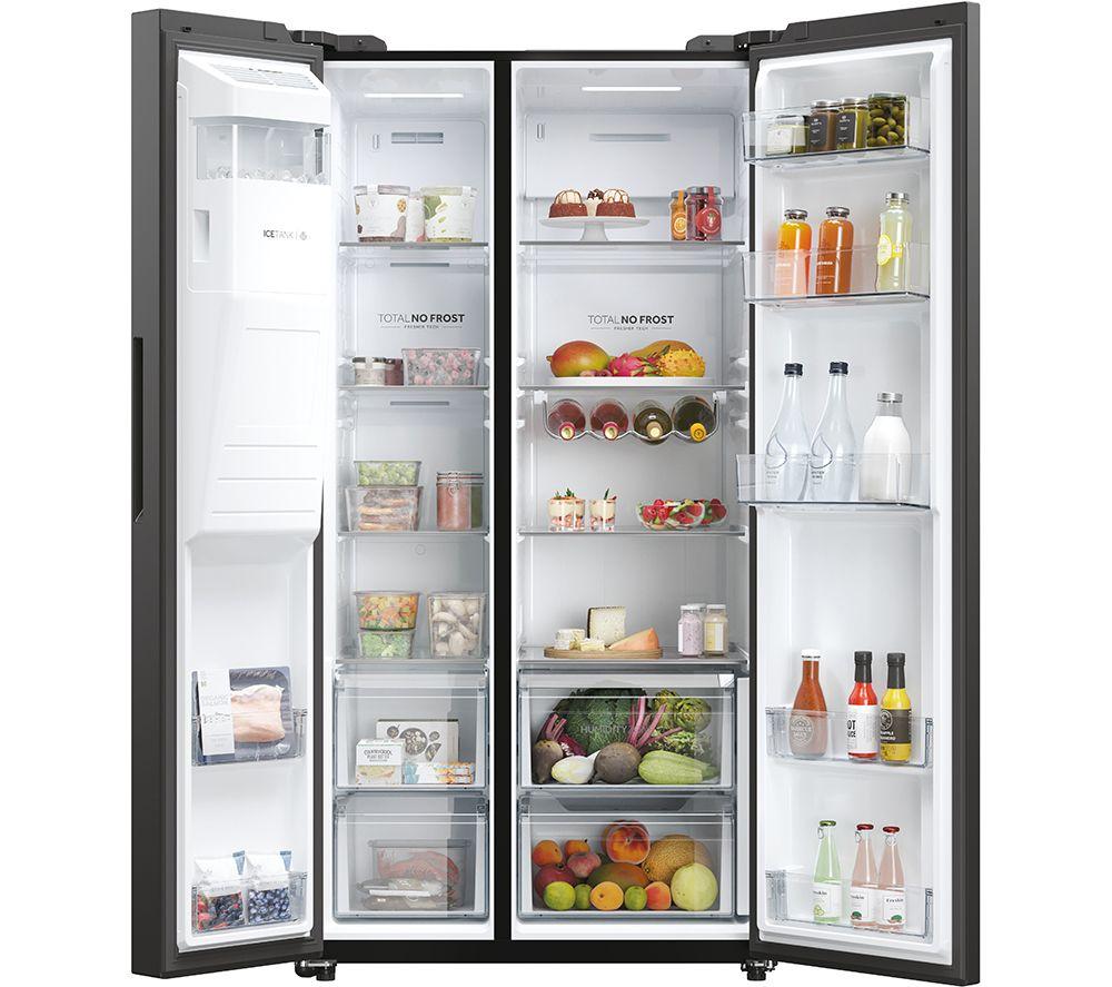 Haier HSW59F18EIPT Smart American Fridge Freezer Plumbed Slate Black