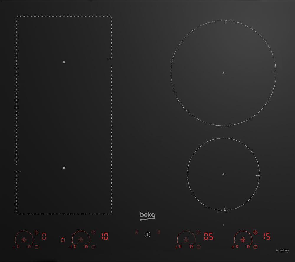 Beko HII64820UFT Induction Hob 60cm 4 Zone with Flex Zone in Black