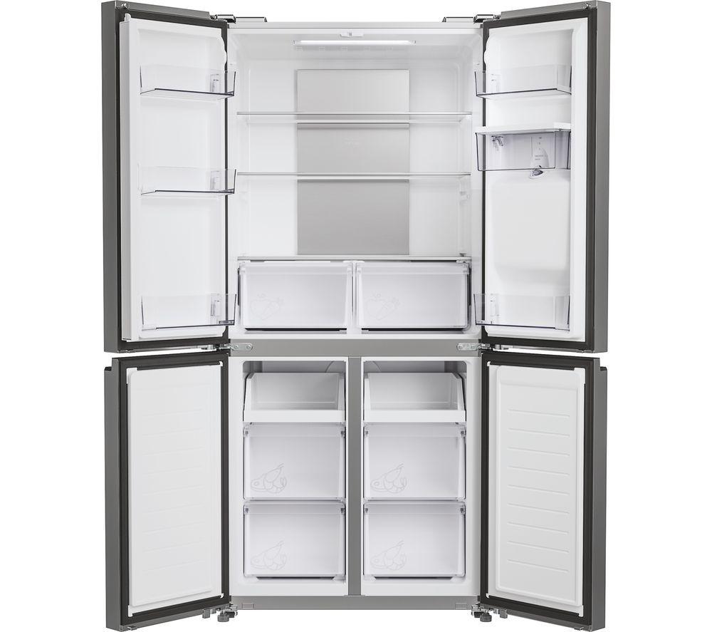 Hoover HHCR3818ENPL 4 Door American Fridge Freezer Stainless Steel