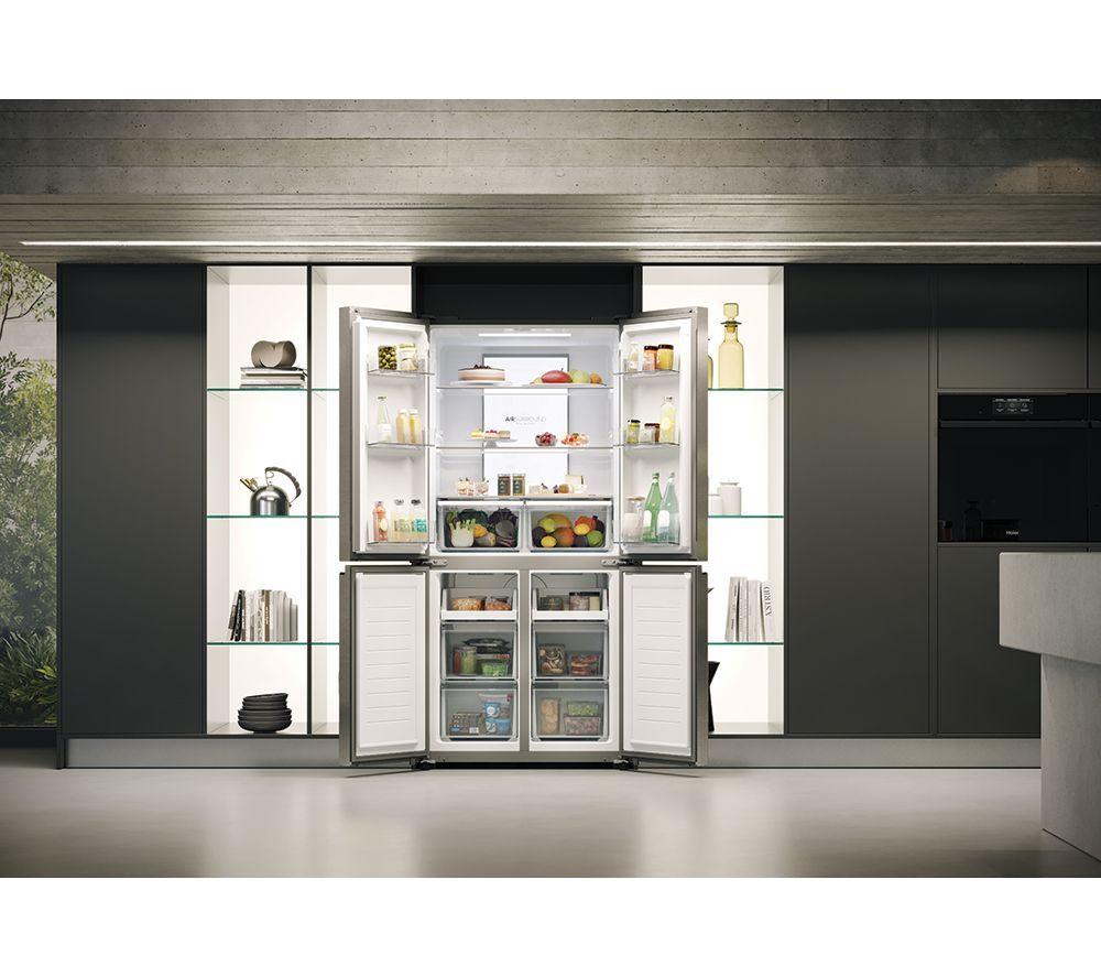 Haier HCR7818DNMM American Fridge Freezer in Silver