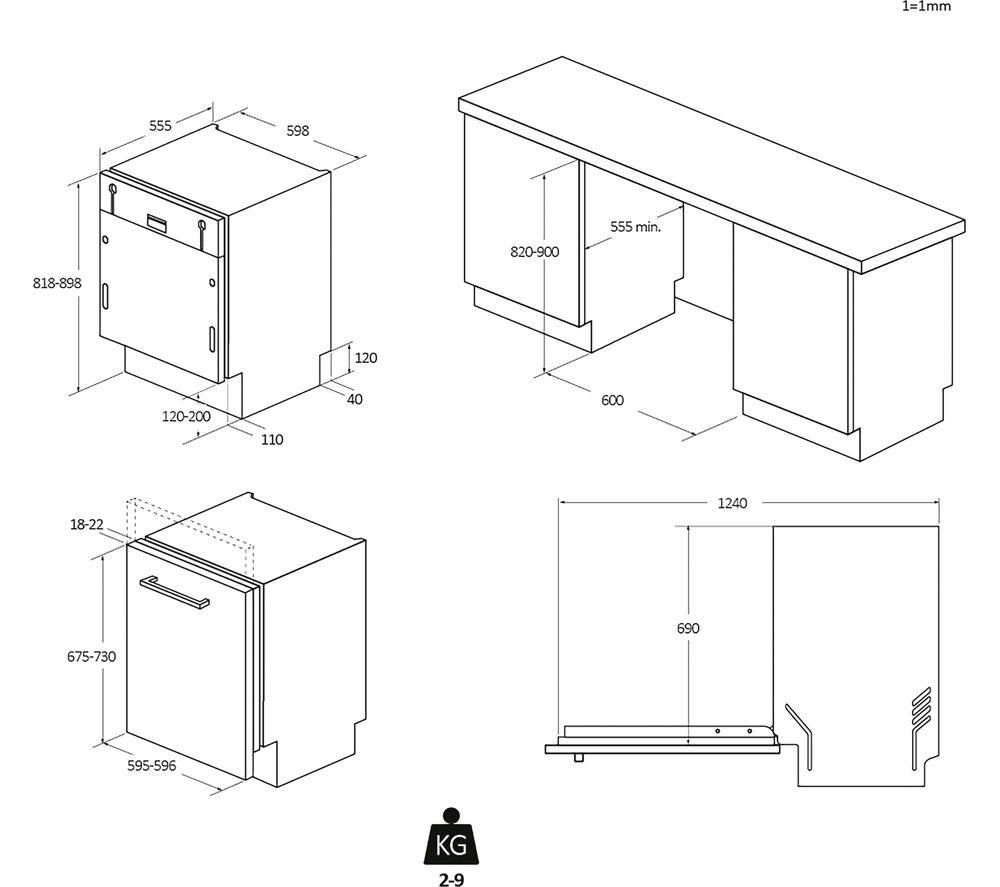 Candy CI4C7L0W-80 Fully Integrated Dishwasher 60cm