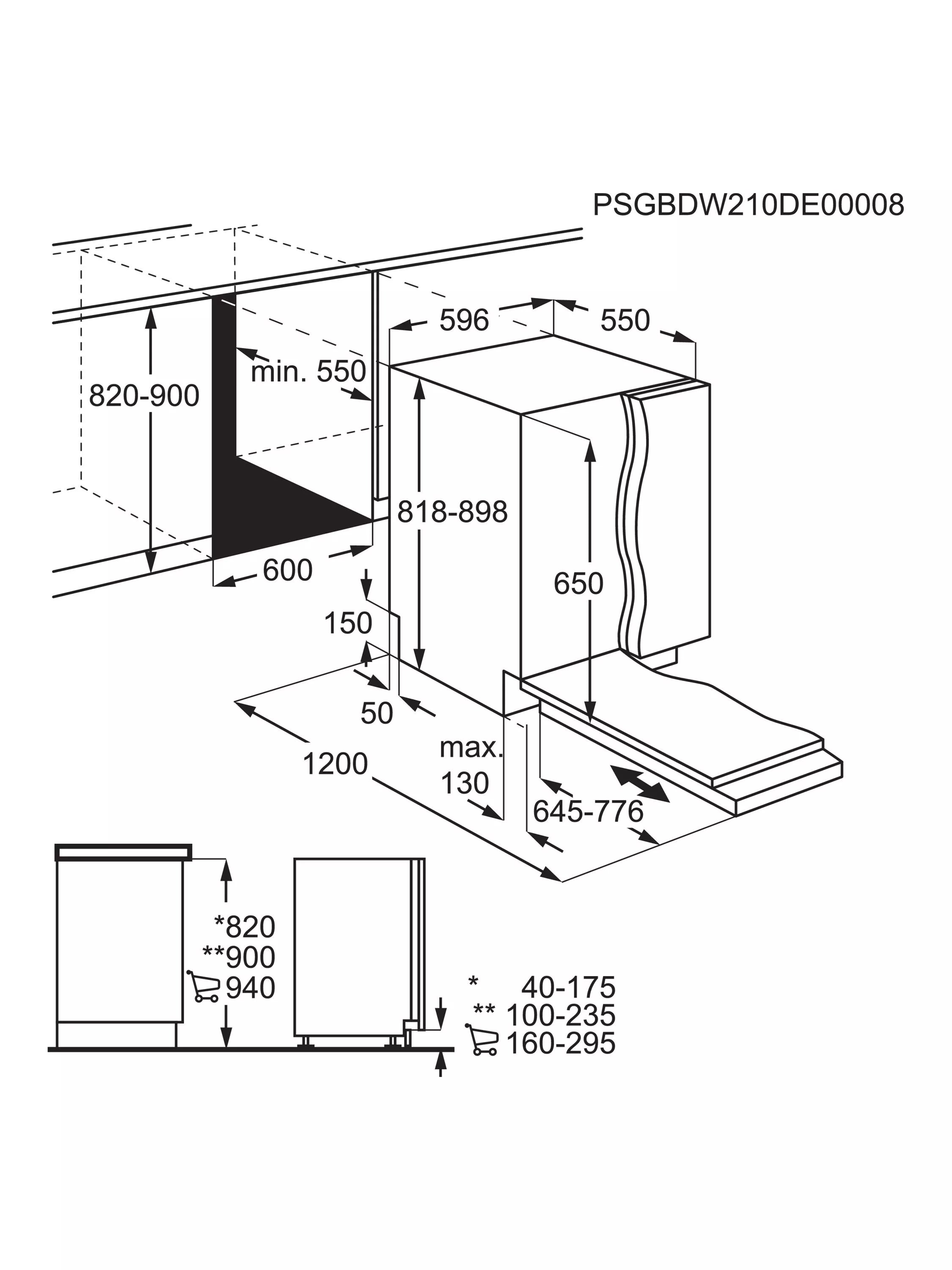 AEG GI6200B2TN Dishwasher Fully Integrated Wifi 14 Place GRADE A
