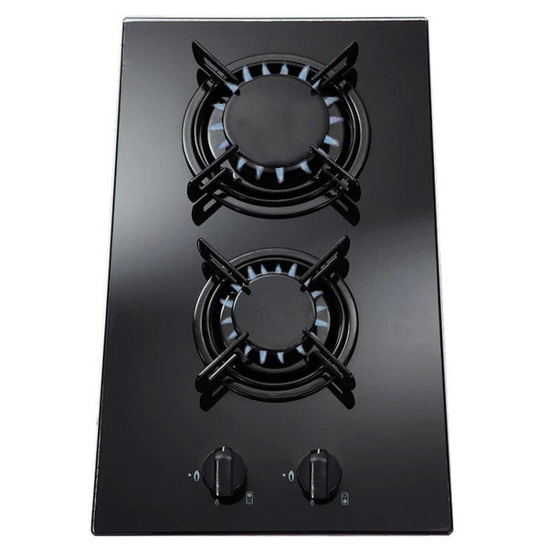 SIA GHG302BL 30cm 2 Burner Gas on Glass Hob in Black