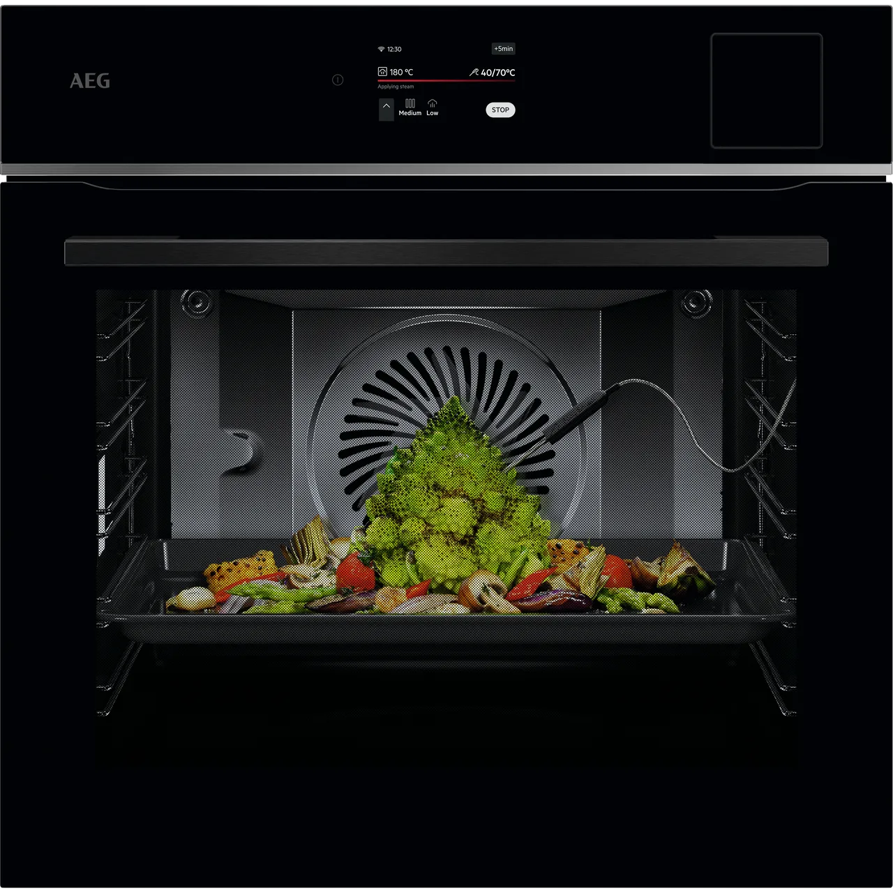 AEG TP8SB731AB MealAssist Pyrolytic Single Oven in Black GRADE A