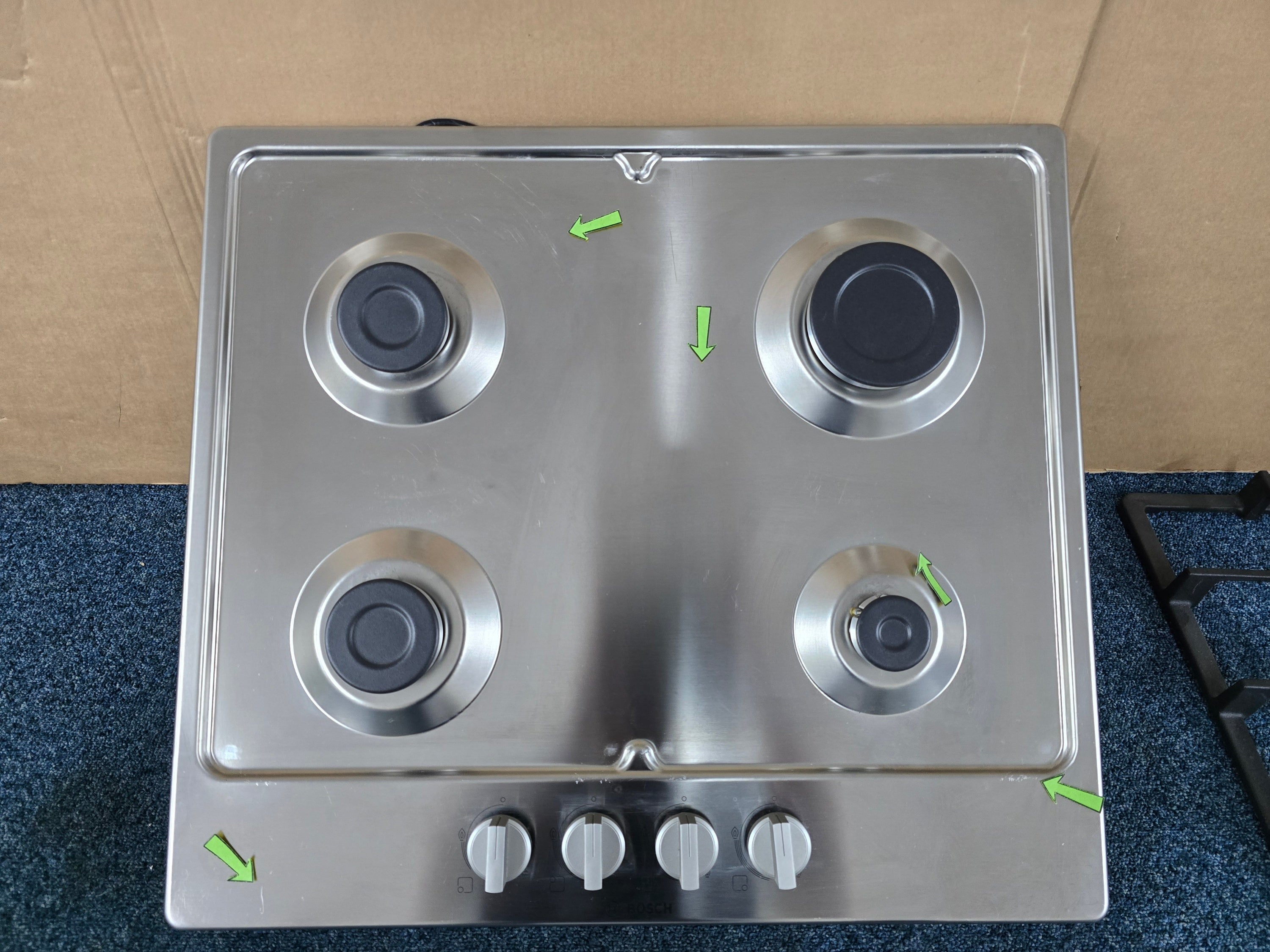 Bosch PGP6B5B90 60cm Gas Hob in Stainless Steel GRADE B