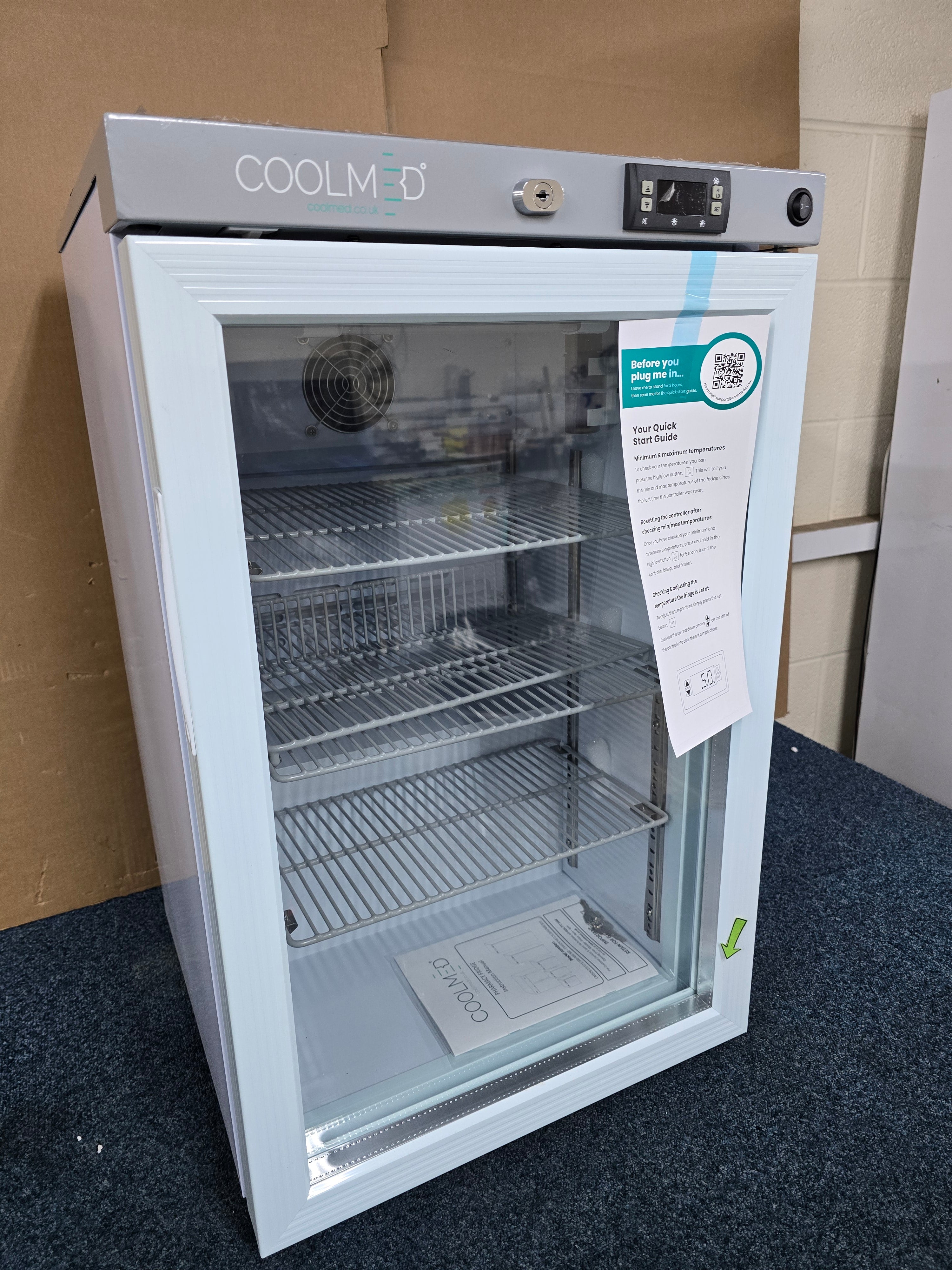 CoolMed CMG59 Pharmacy Refrigerator Glass Door 59L in White GRADE B