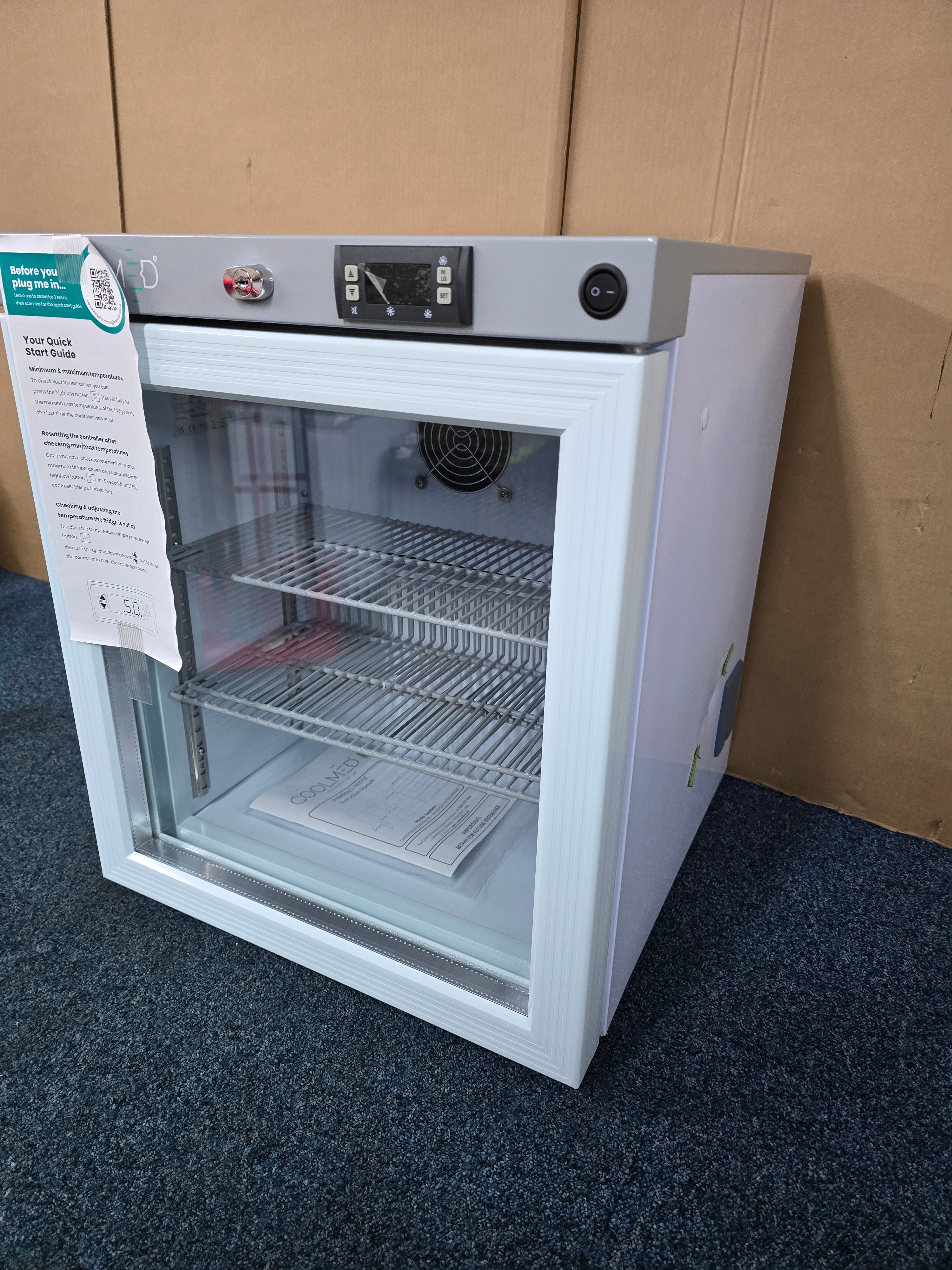 CoolMed CMG29 Pharmacy Refrigerator Glass Door 29L in White GRADE A