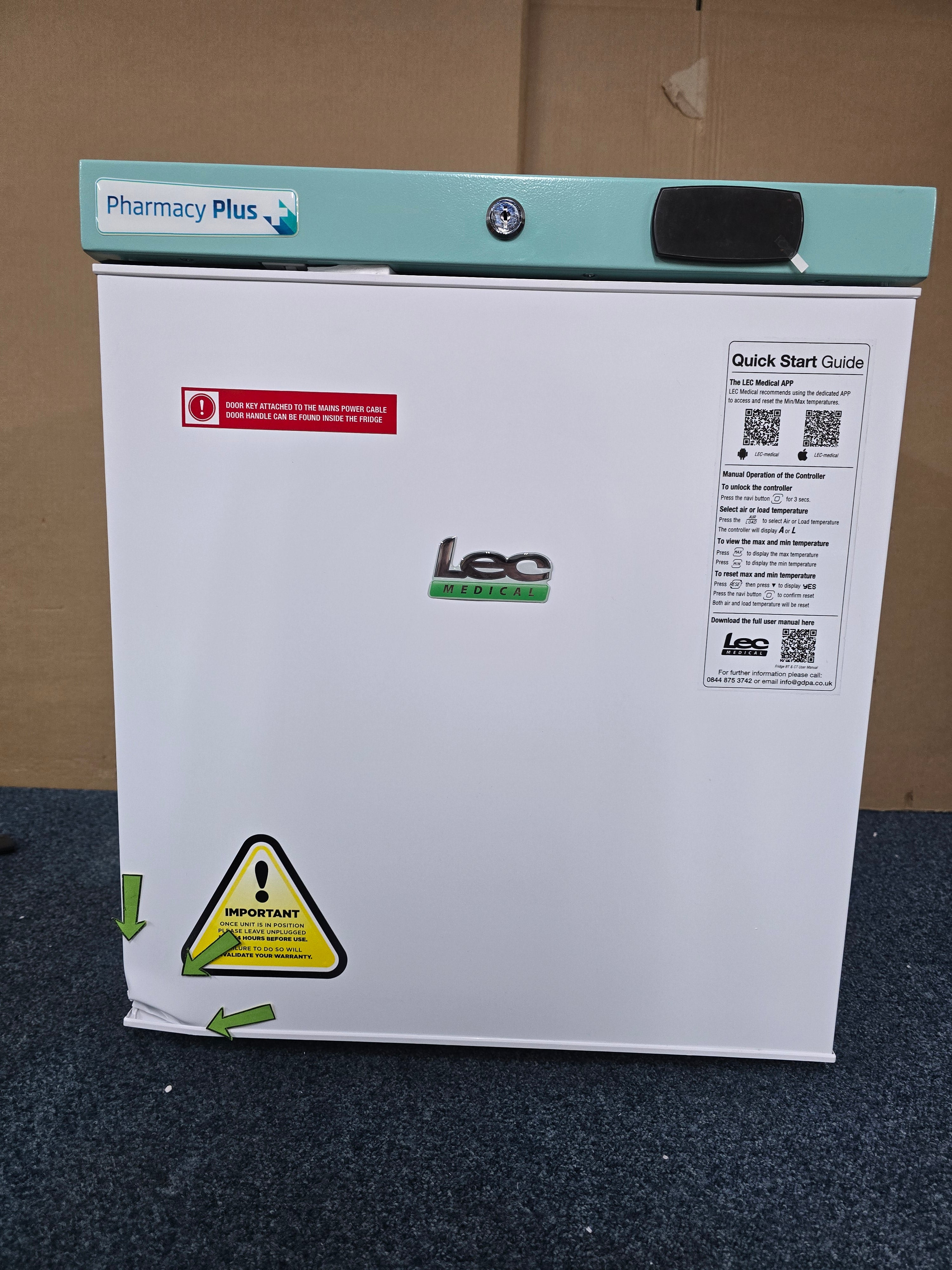 Pharmacy Refrigerator PPSR47BT Countertop 47L Control Plus White GRADE B