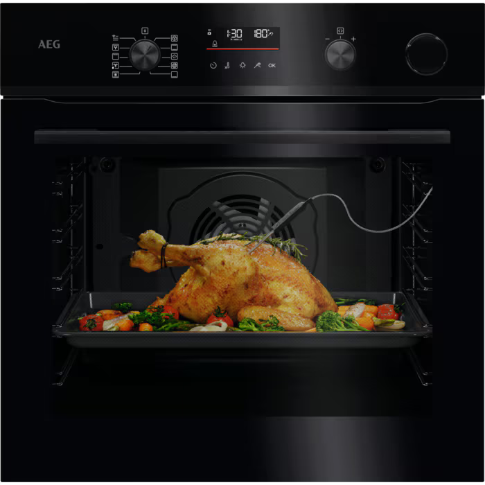 AEG NBR6P531SB SteamCrisp Pyrolytic Single Oven in Black GRADE A