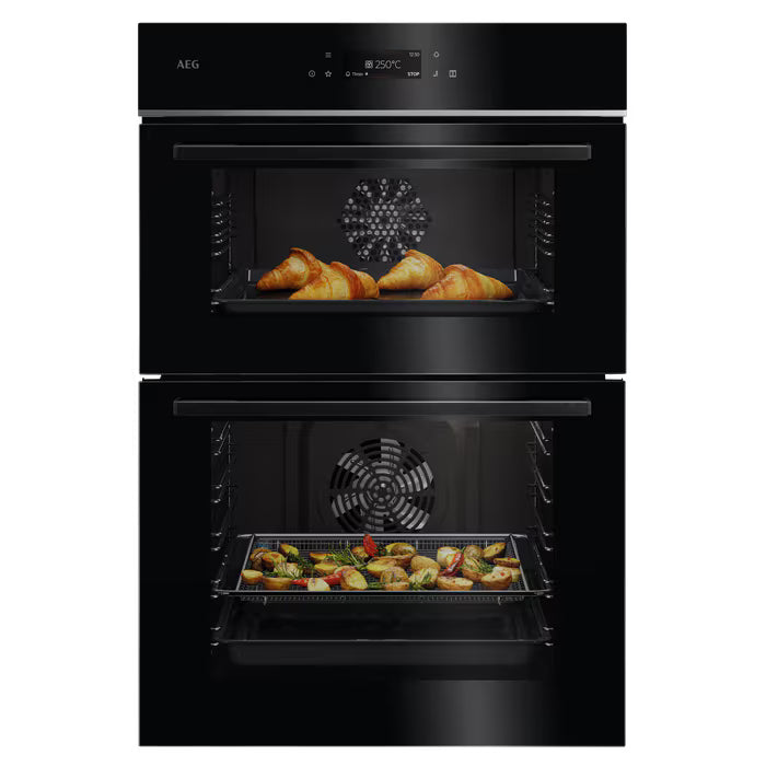 AEG TE7CP61B Double Oven Electric Built In Gloss Black