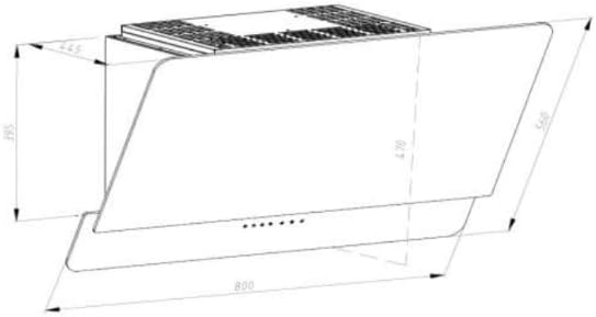 Cata ICONCG80 80cm Angled Curved Cooker Hood Black & Copper