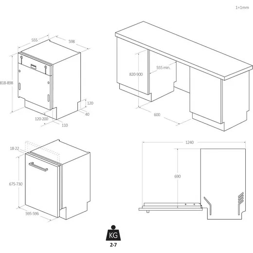 Candy CIP3D9E0B Fully Integrated 60cm Wide 13 Place Dishwasher