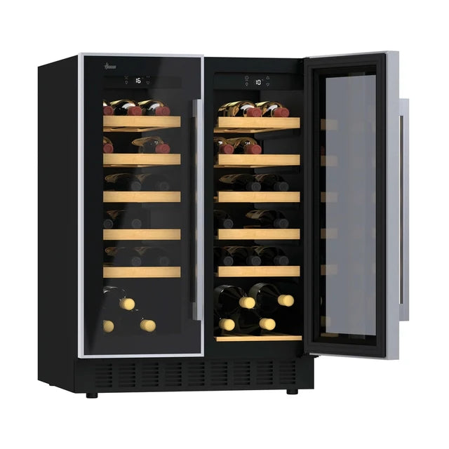 Hoover HWCB 60D UK/N Double Door Wine Cooler in Black