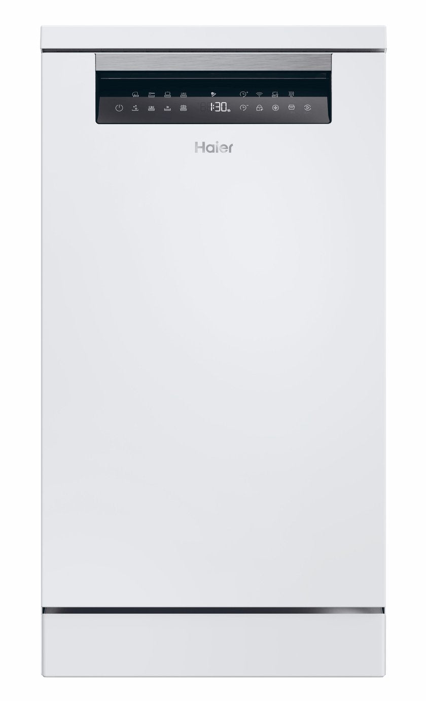 Haier XF1C3TB1FW Wi-Fi Freestanding Slimline Dishwasher 45cm White