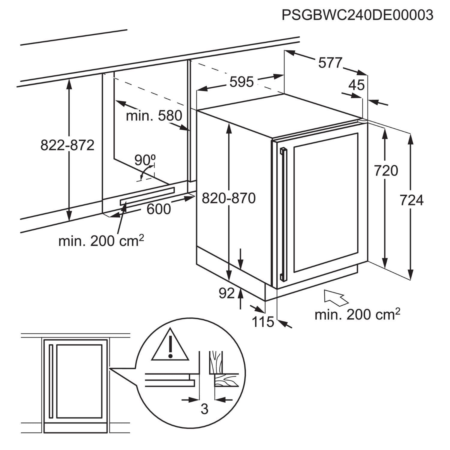 AEG AWS4052B5B Wine Cooler 52 Bottle Integrated Black