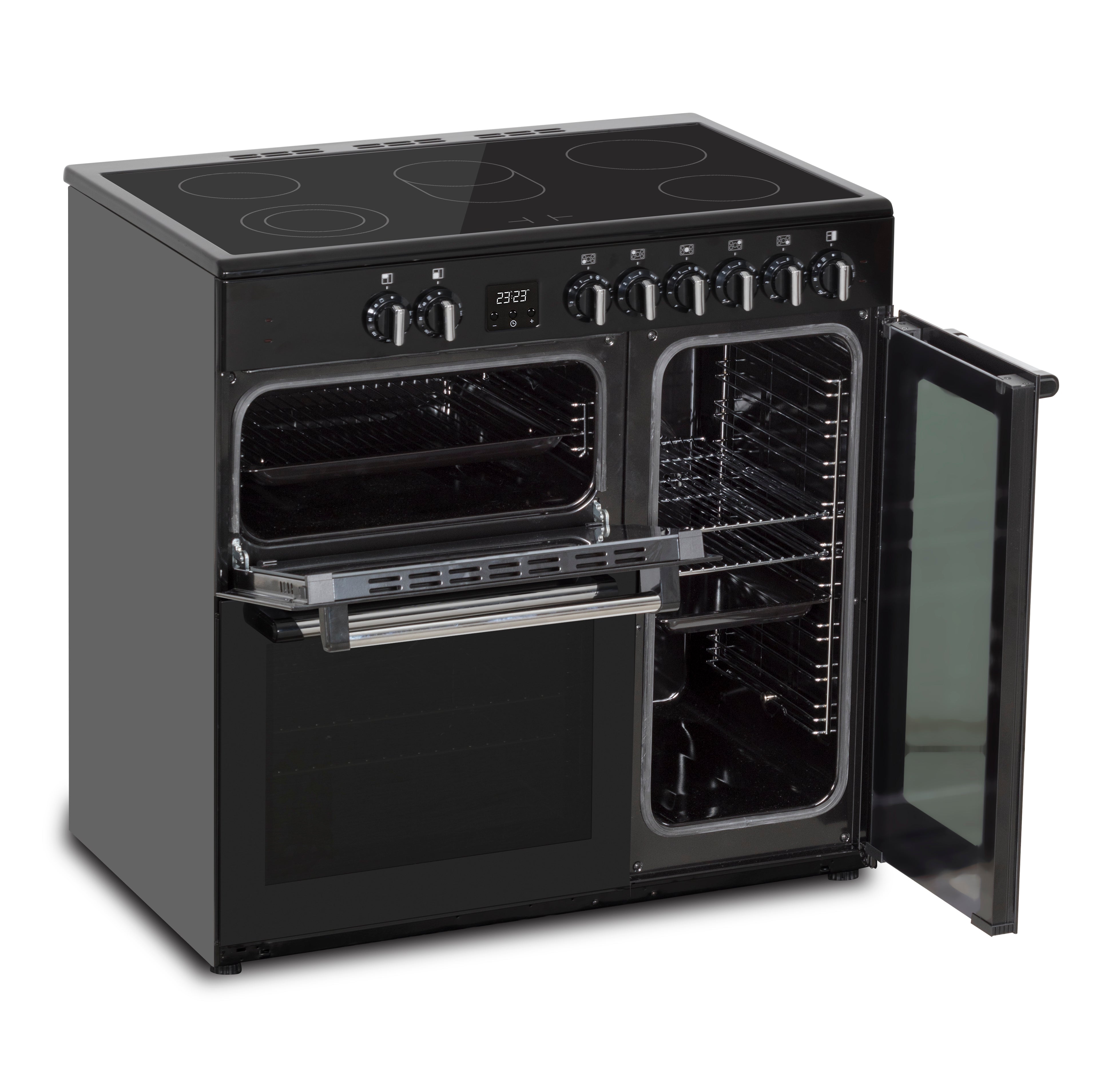 Creda C90RCCCBL 90cm Contemporary Electric Range Cooker Black