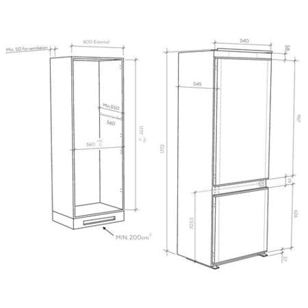 Candy CBL3518FK Integrated 70:30 Smart Fridge Freezer