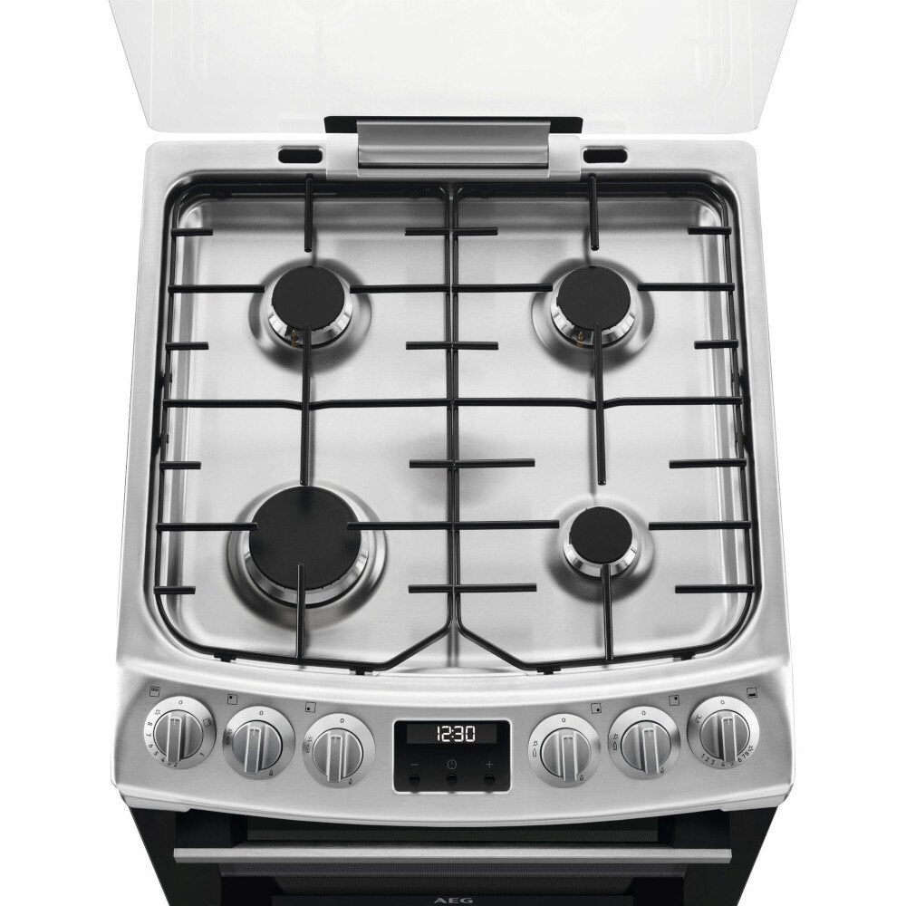 AEG CGX1130ACM Gas Cooker 55cm Double Oven Stainless Steel
