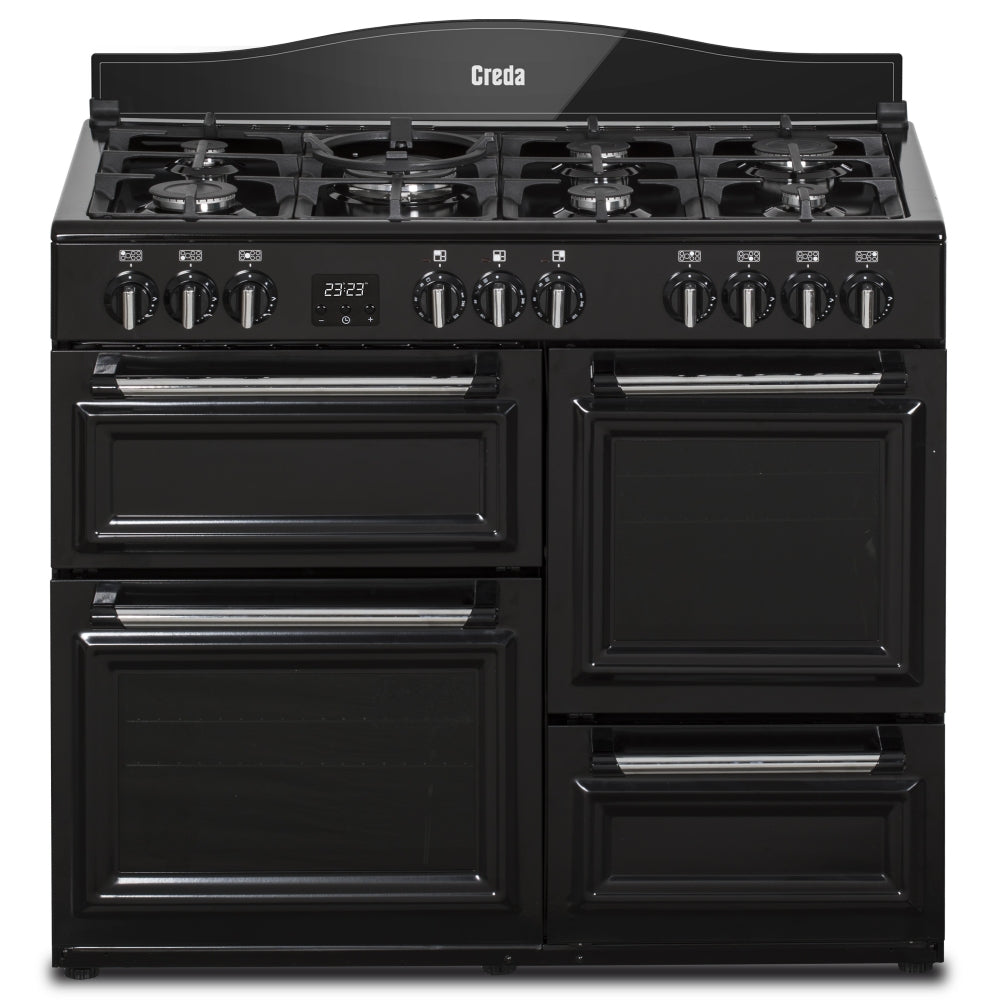 Creda C100RCDFTBL 100cm Traditional Dual Fuel Range Cooker Black