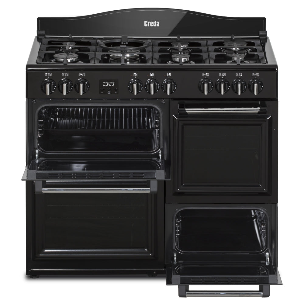 Creda C100RCDFTBL 100cm Traditional Dual Fuel Range Cooker Black