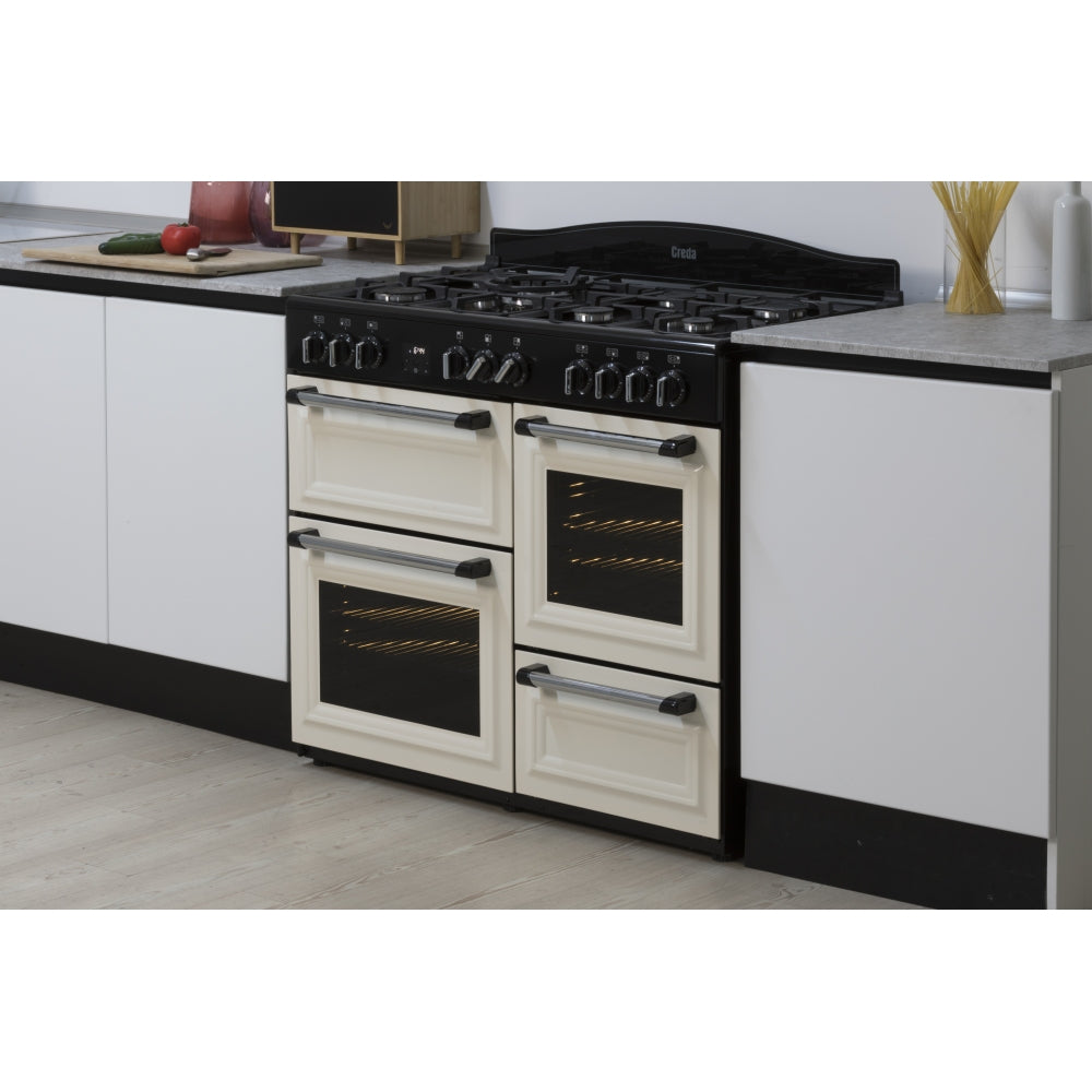 Creda C100RCDFTCRM 100cm Traditional Dual Fuel Range Cooker Cream