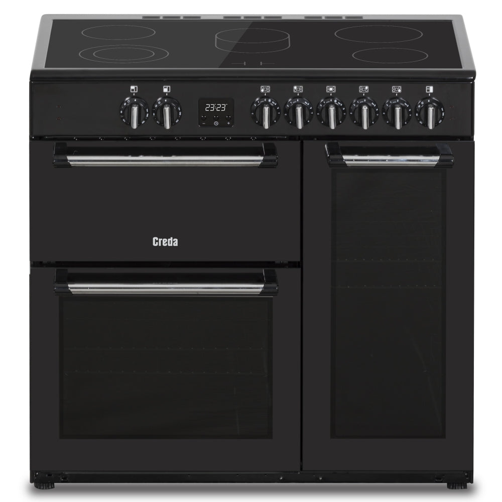 Creda C90RCCCBL 90cm Contemporary Electric Range Cooker Black