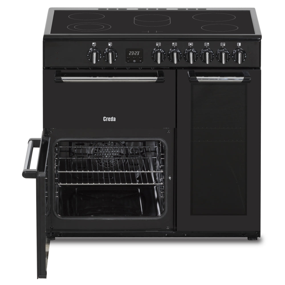 Creda C90RCCCBL 90cm Contemporary Electric Range Cooker Black