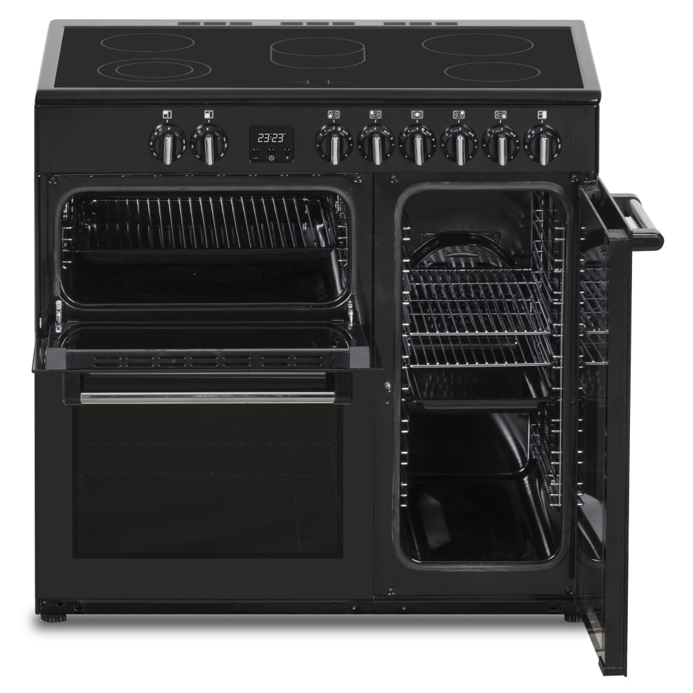 Creda C90RCCCBL 90cm Contemporary Electric Range Cooker Black