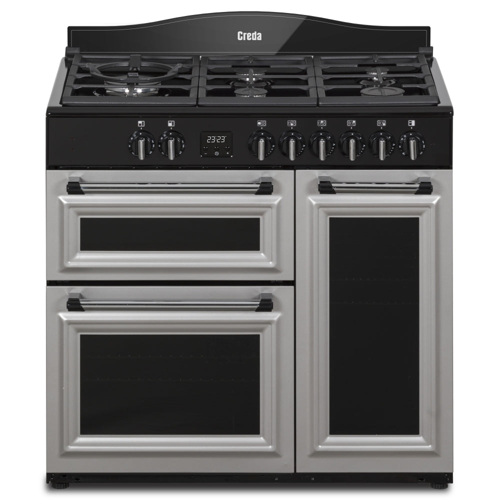 Creda C90RCDFTS 90cm Traditional Dual Fuel Range Cooker Silver