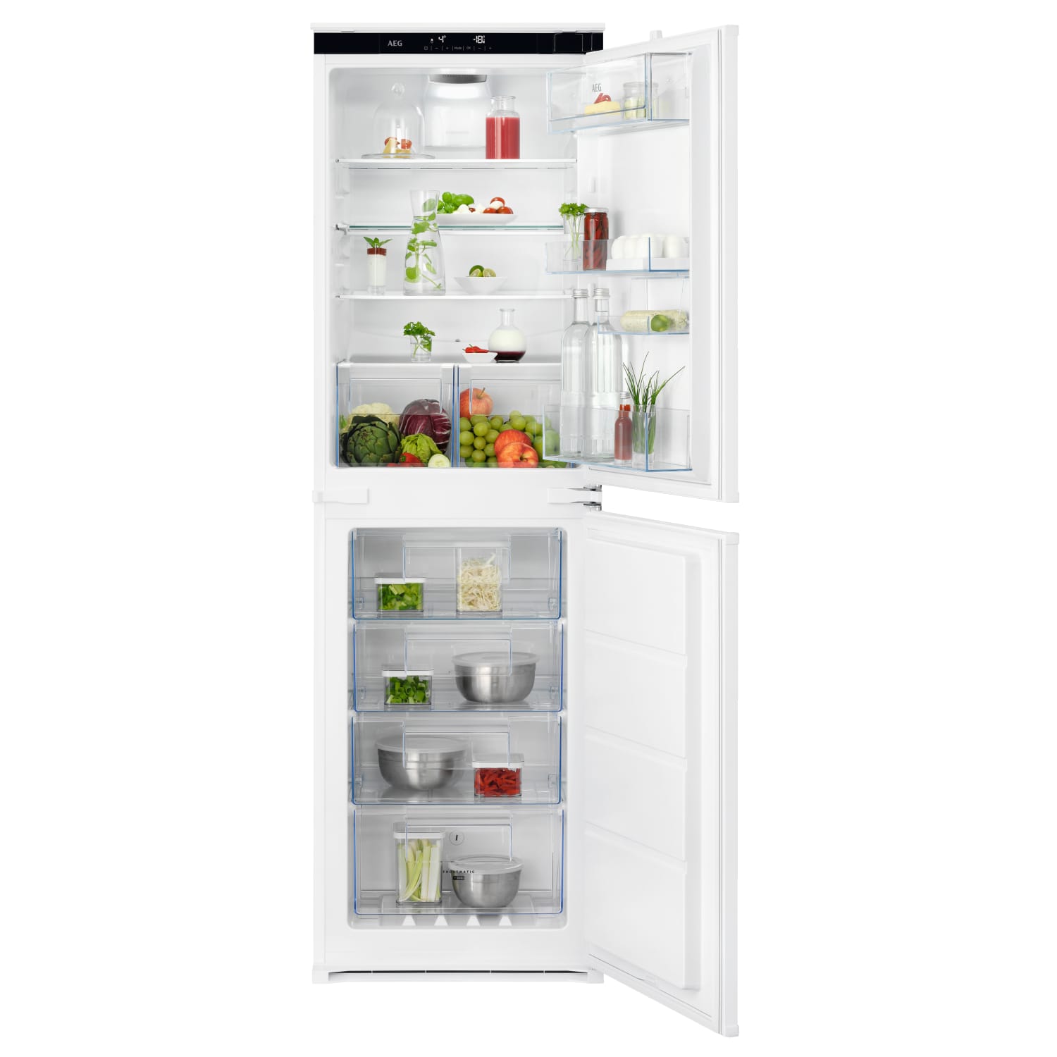 AEG OSC6T185ES Fridge Freezer Fully Integrated 50:50 No Frost Sliding Door