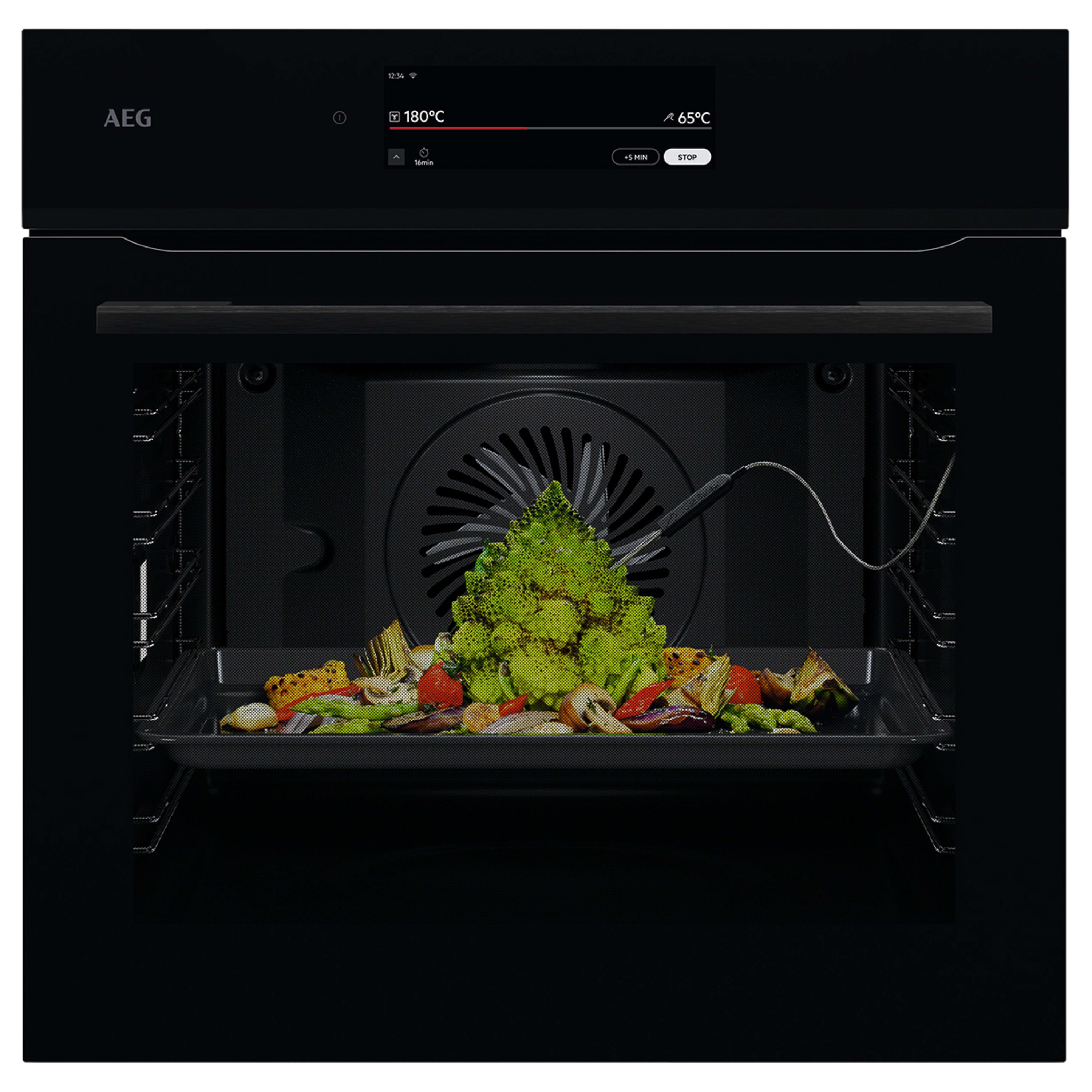 AEG NBT9P831AB ProAssist Pyrolytic Single Oven Gloss Black GRADE A