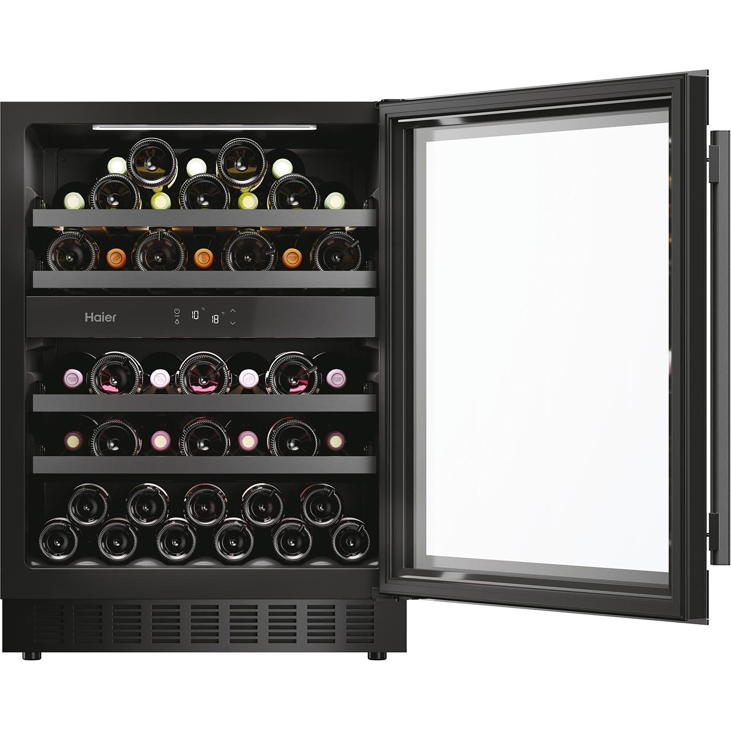 Haier HAKWBD60UK Dual Zone Wine Cooler 44 Bottle in Black GRADE A