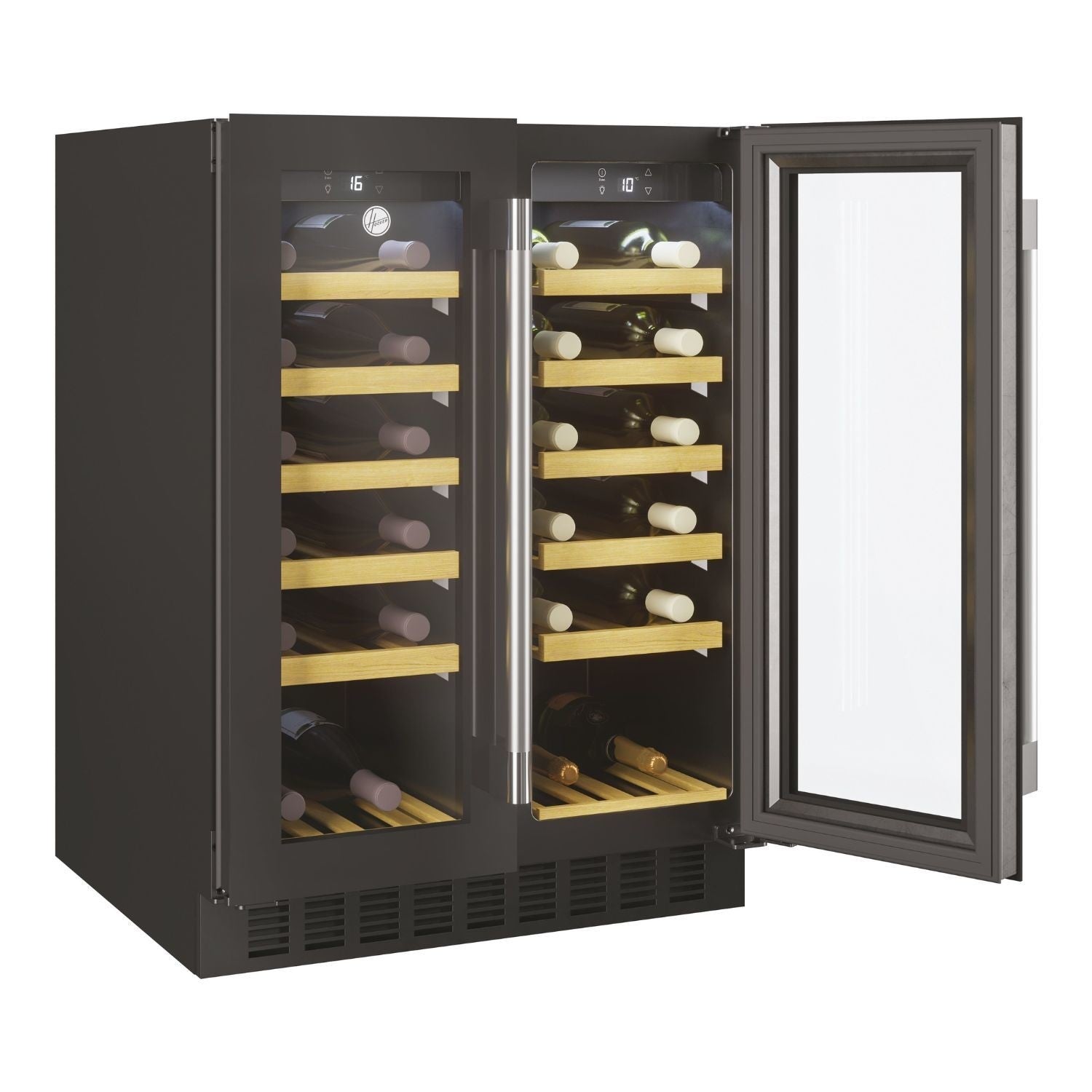 Hoover HWCB 60DD UKBM/N Double Door Wine Cooler in Black