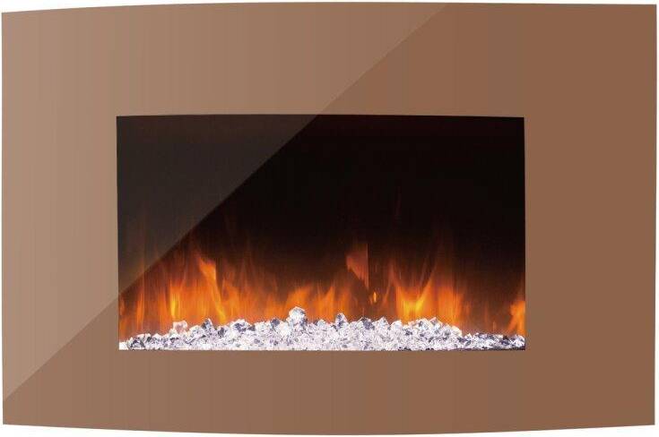 Cata ICONCV890C 35 Inch Wall Mounted Curva Electric Fireplace Copper with Remote