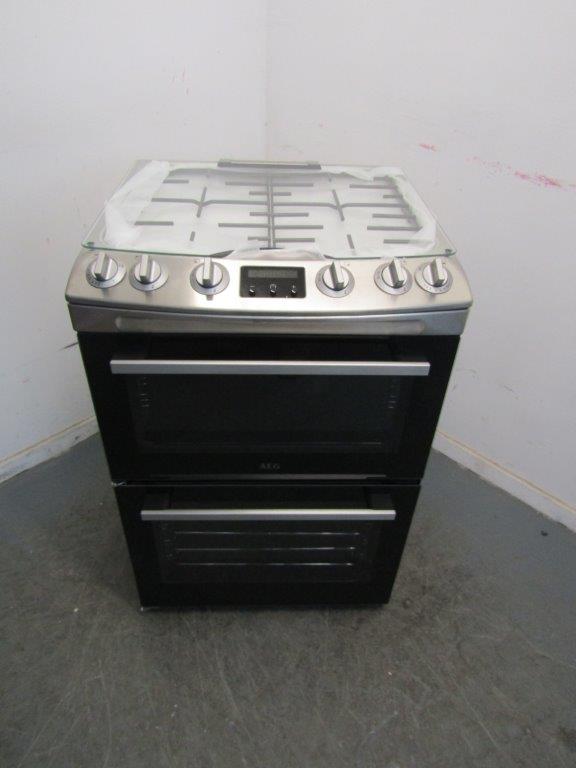 AEG CGX6130ACM Gas Cooker 60cm Double Oven Stainless Steel GRADE A