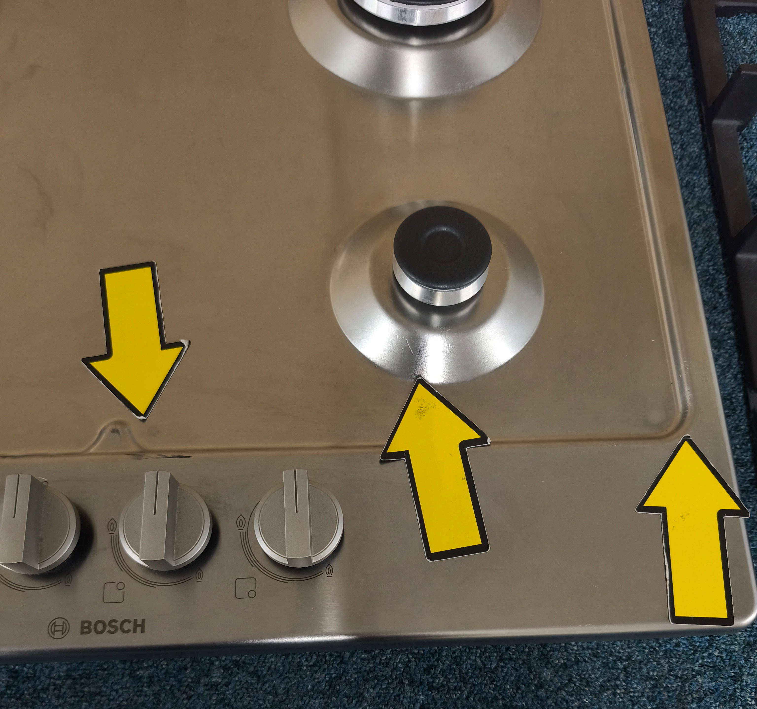 Bosch PGP6B5B90 60cm Gas Hob in Stainless Steel GRADE B