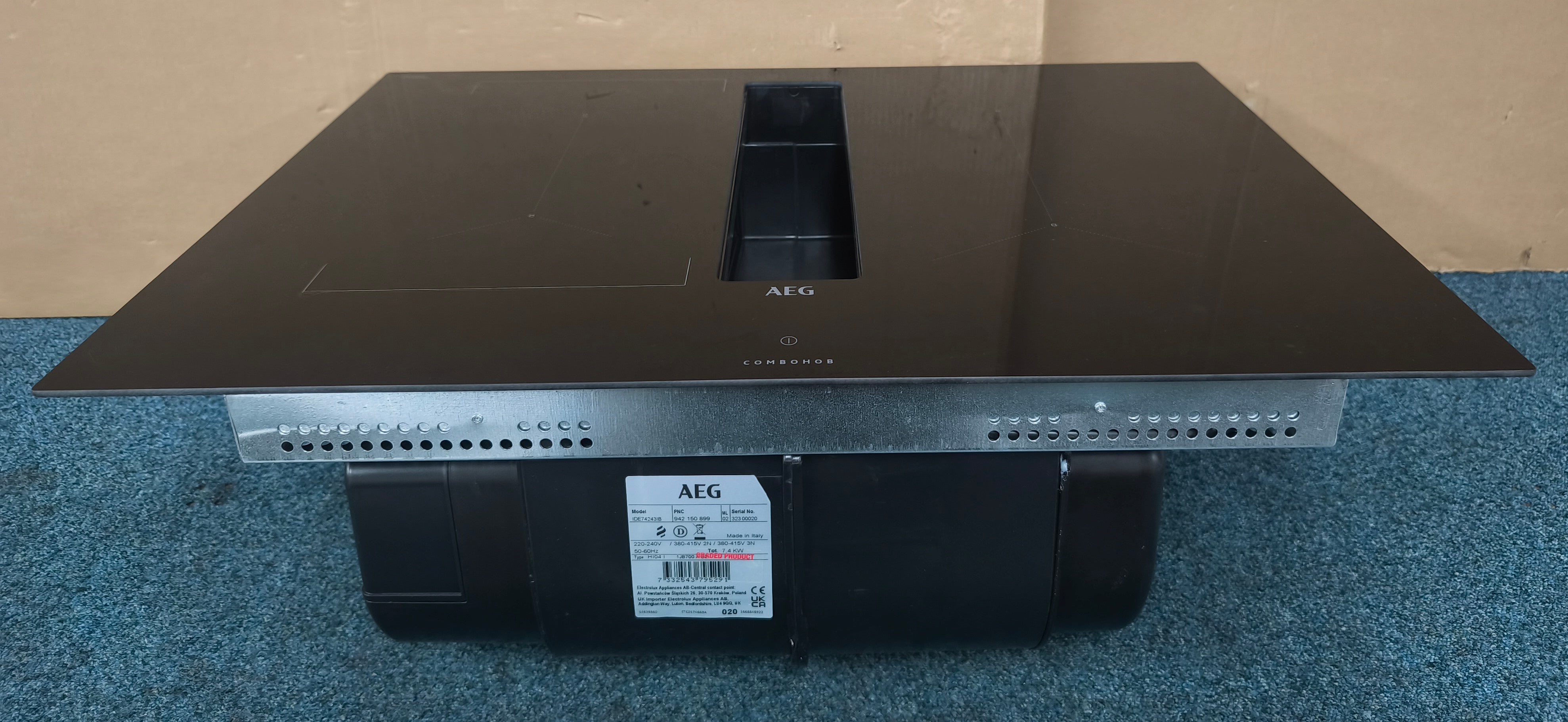 AEG IDE74243IB Induction Hob & Hood Recirculating 72cm ComboHob Black GRADE A