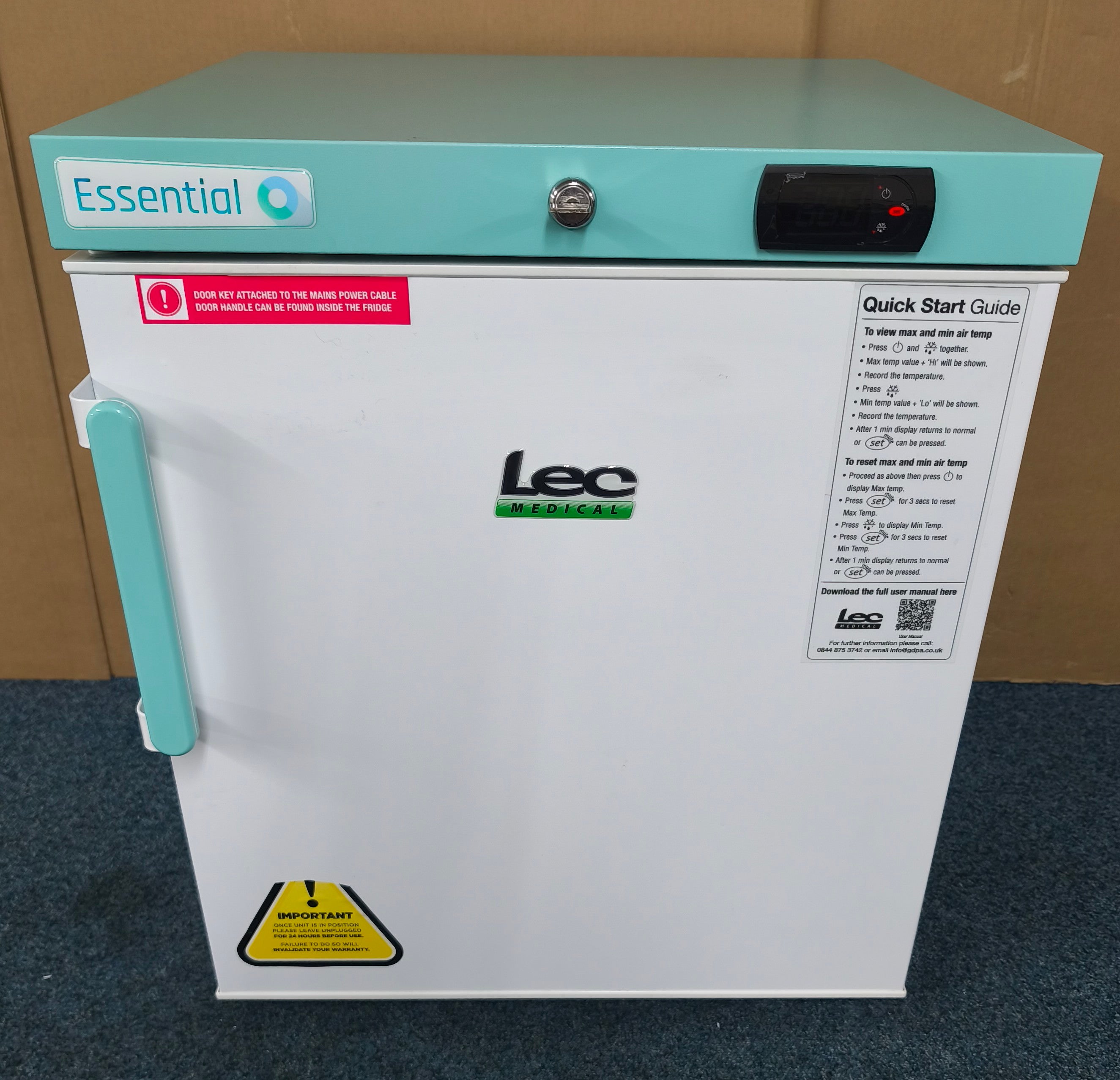Lec PESR47DC-UK Pharmacy Refrigerator 47L Countertop Solid Door GRADE A