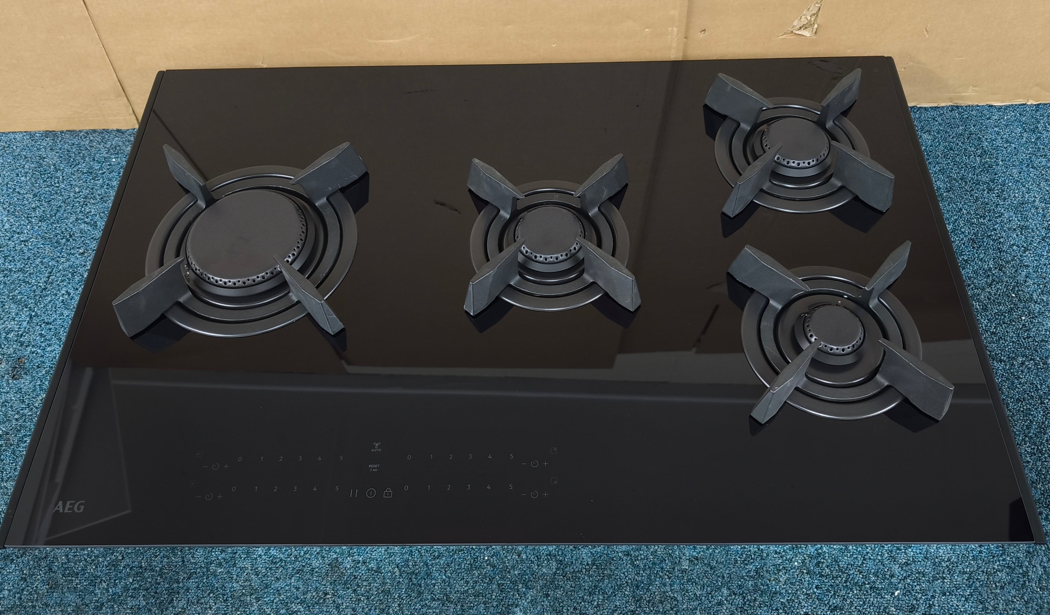 AEG HVB8453IB Gas Hob on Glass 80cm 4 Burner in Black GRADE B