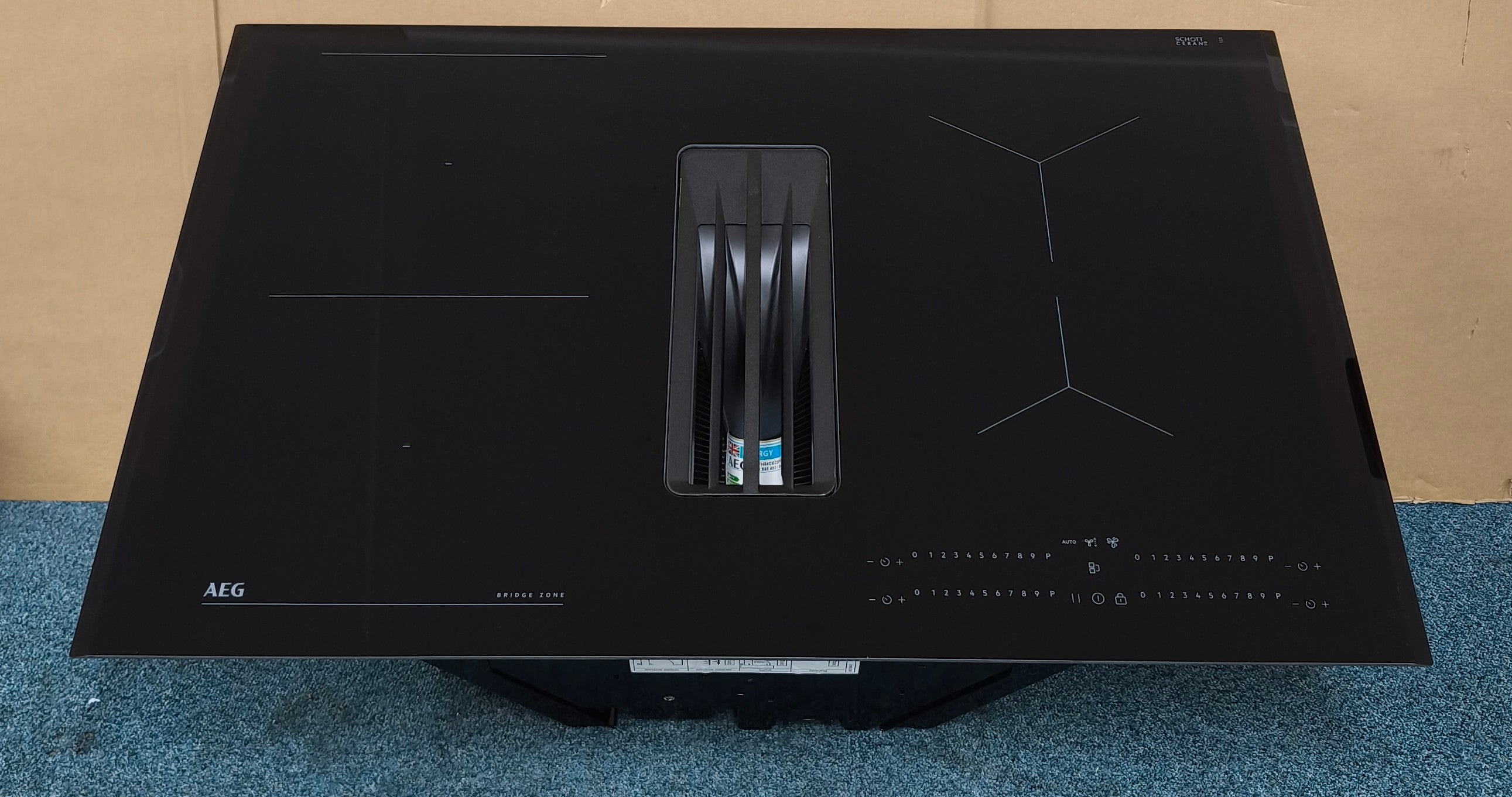 AEG TH84CB03FB Induction Hob + Hood 80cm ComboHob in Black GRADE A