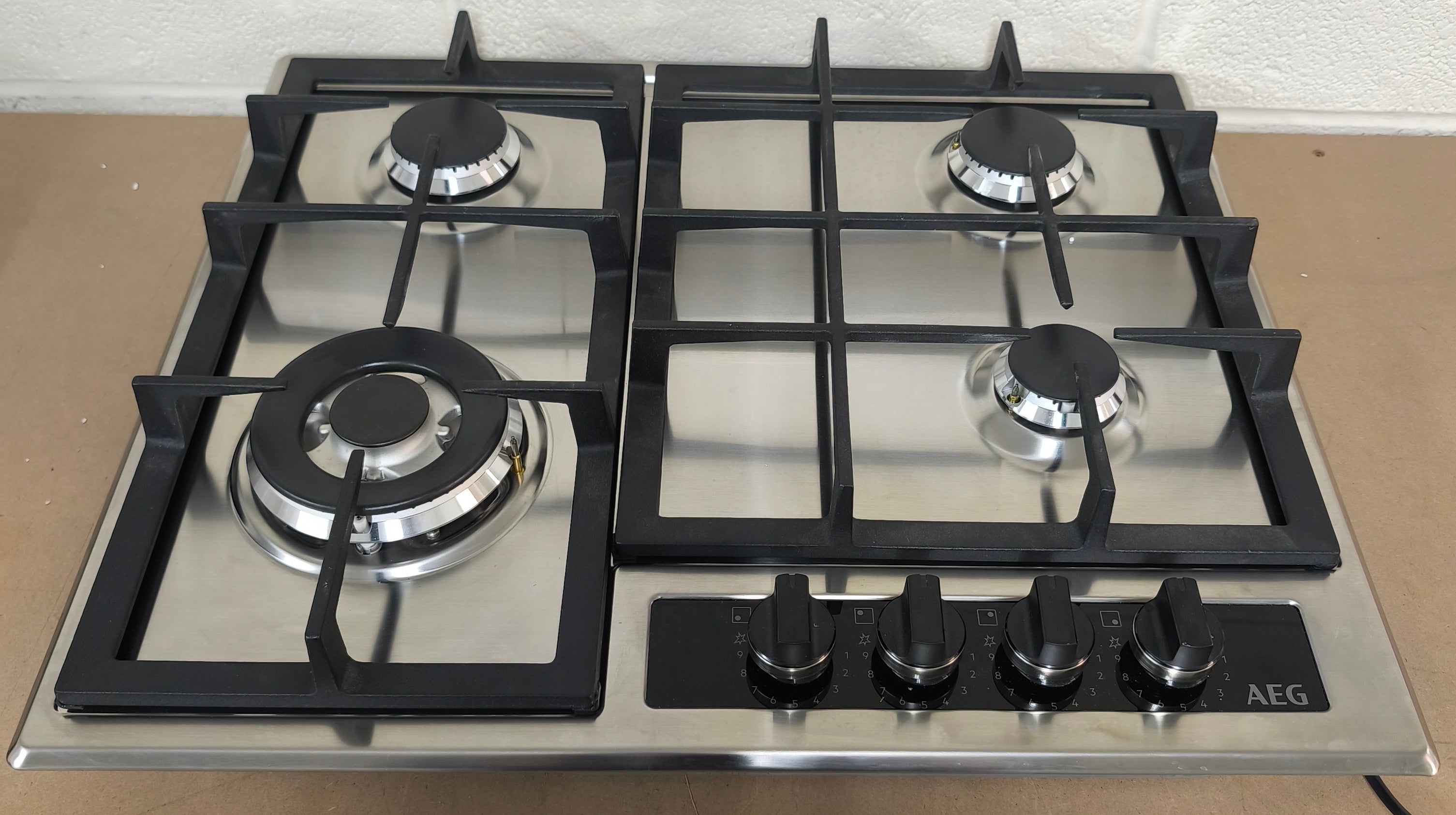 AEG HGB64420YM Gas Hob 60cm 4 Burner Stainless Steel GRADE A