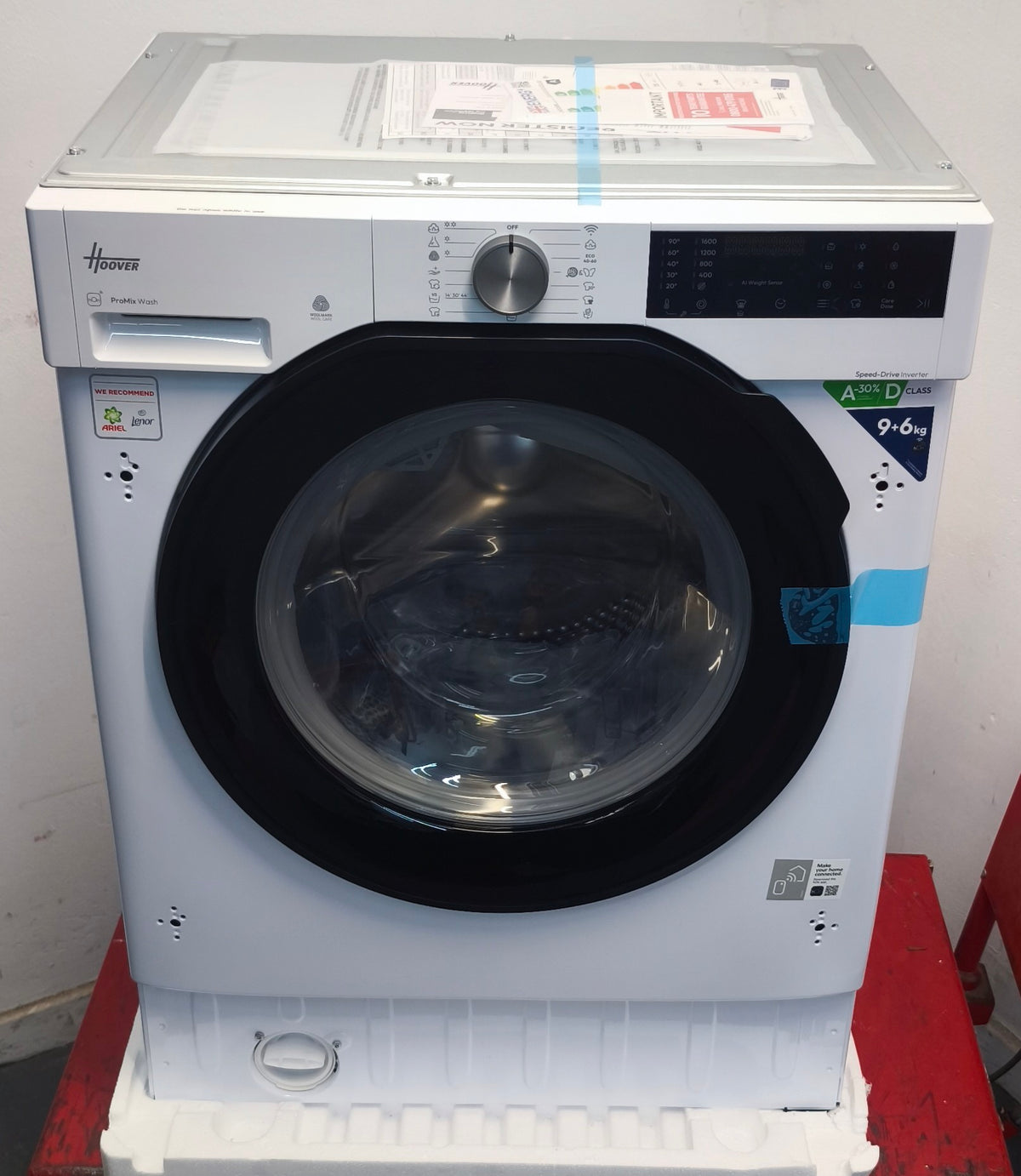 HOOVER BH4SD696M6DB9-80 Washer Dryer Integrated 9kg WiFi 1600rpm GRADE A