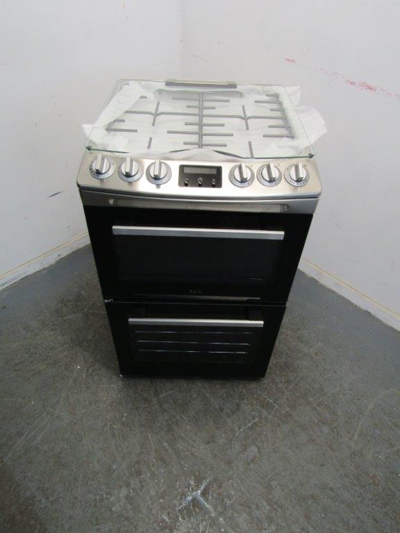 AEG CGX1130ACM Gas Cooker 55cm Double Oven Stainless Steel GRADE B